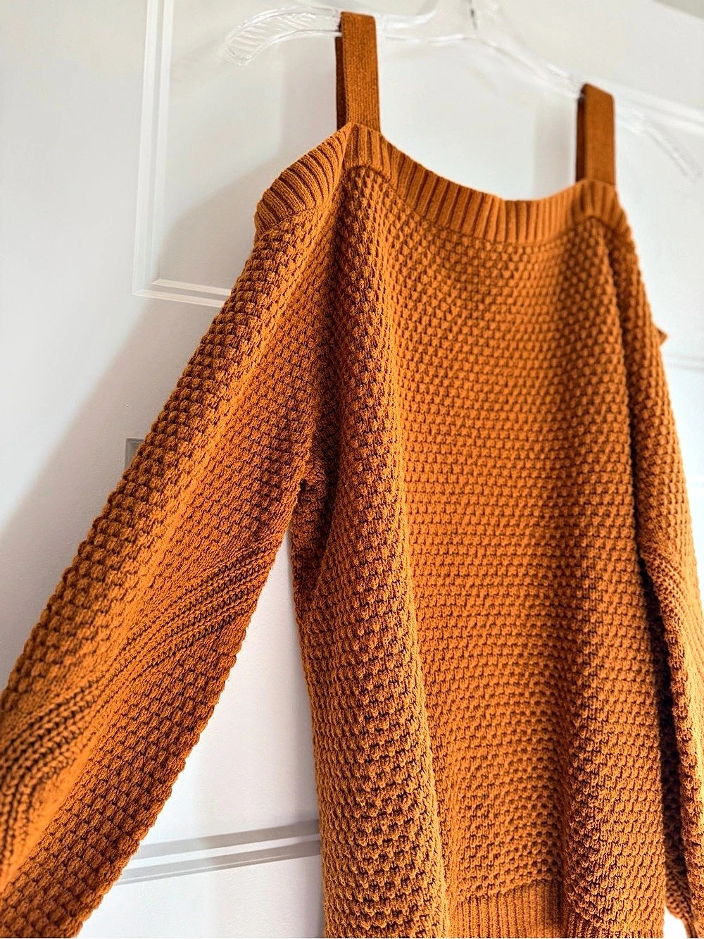 Maurices Textured Sweater Tank with Sleeves in Orange Size 0X